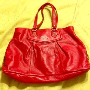 Red coach handbag